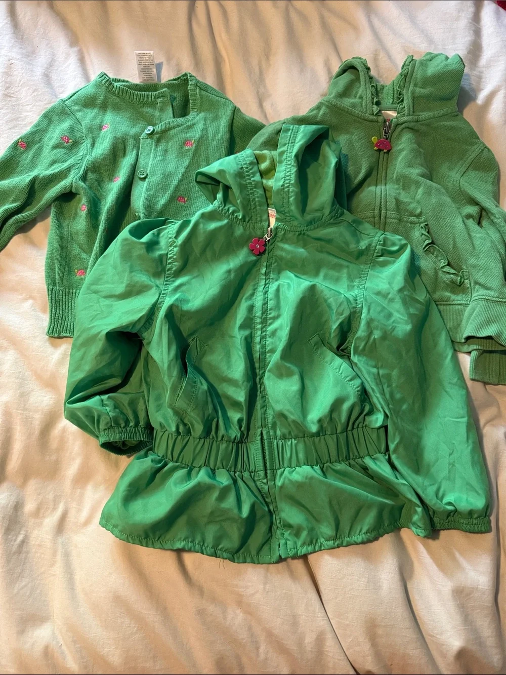 Gymboree Girls Green Jacket & Cardigan Set